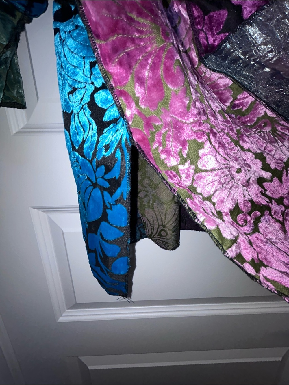 Indigo Moon Patchwork Mix Print Embellished Long Sleeve One Button Kimono Jacket - Picture 8 of 11